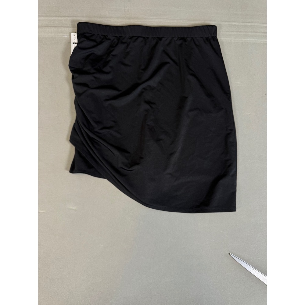 Open Edit Black Ruched Asymmetrical Skort Women M New - Picture 2 of 4